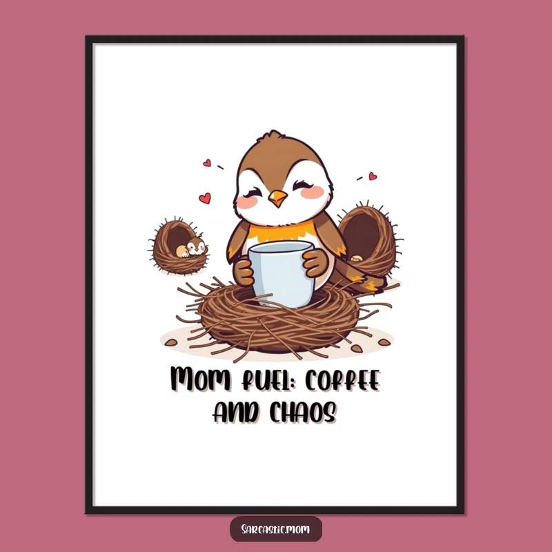 Free Printable Robin Mom Art - Funny Coffee Glare Downloadable Wall Decor