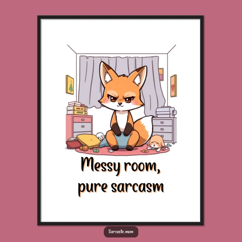 Free Printable Sarcastic Fox Mom Art: Funny Parenting Wall Decor Downloadable
