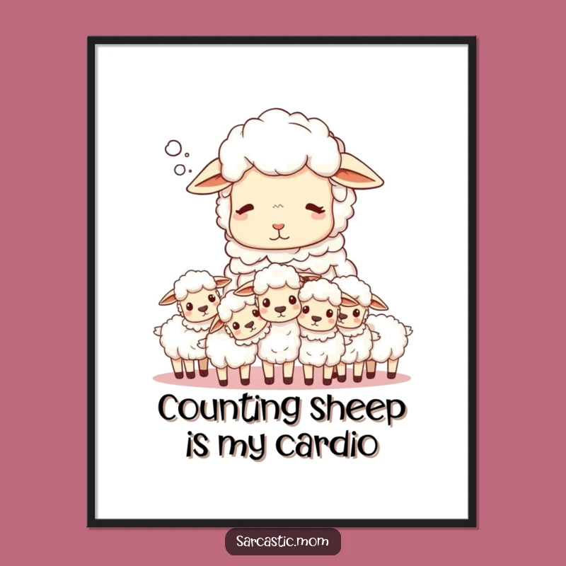Free Printable Sheep Mom Art - Funny Sigh Count Downloadable Wall Decor