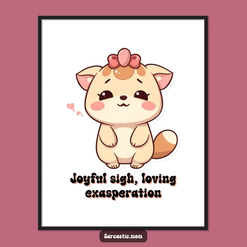 Free Printable Wall Art: Dramatic Kawaii Mom, Funny Downloadable Home Decor