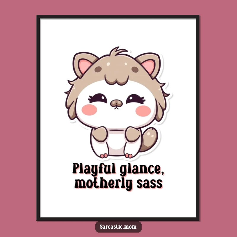 Free Printable Wall Art: Playful Kawaii Mom, Funny Downloadable Home Decor