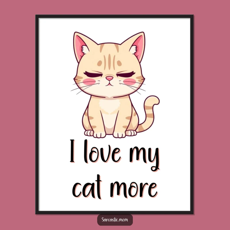Funny Free Printable Wall Art: Sarcastic Cat Mom Art, Humorous Cat Lover Downloadable Decor