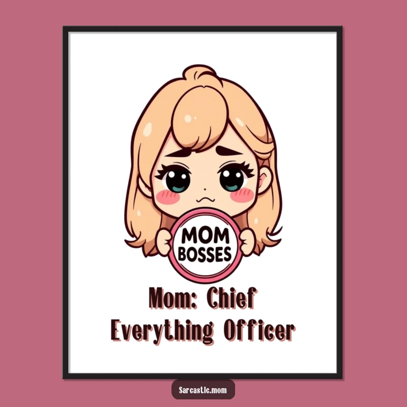 Funny Free Printable Wall Art: Sarcastic Mom Boss Badge, Empowering Home Decor, Downloadable Art