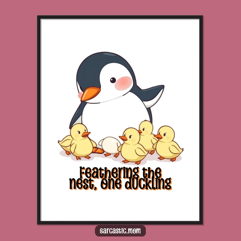 Penguin Mom Free Printable Wall Art: Chaos and Charm Decor