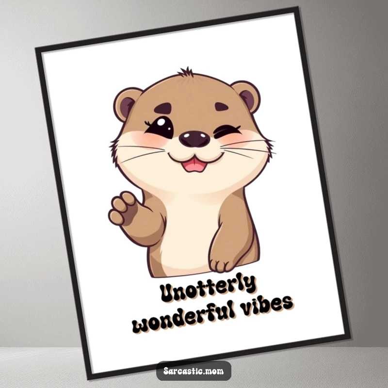 Funny Free Printable Wall Art: An otter with a raised eyebrow and a smart gesture, exuding playful confidence.