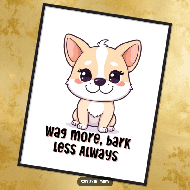 Free Printable Wall Art: A dog mom character with a knowing smirk, adding a touch of playful humor to decor.