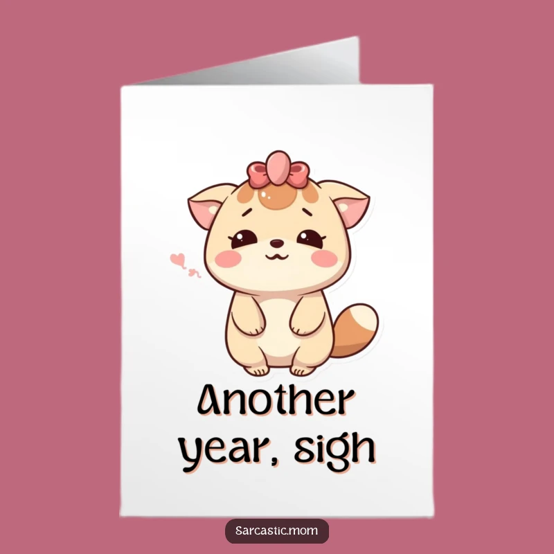 Free Printable Birthday Card: Dramatic Kawaii Mom, Funny Downloadable Gift