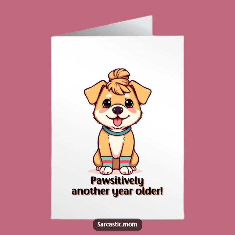 Free Printable Dog Mom Birthday Card: Hilarious Messy Bun Gift