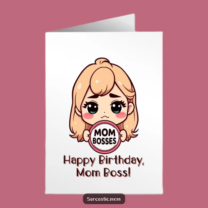 Free Printable Mom Boss Birthday Card: Sarcastic Badge Humor, Boss Lady, Funny Downloadable