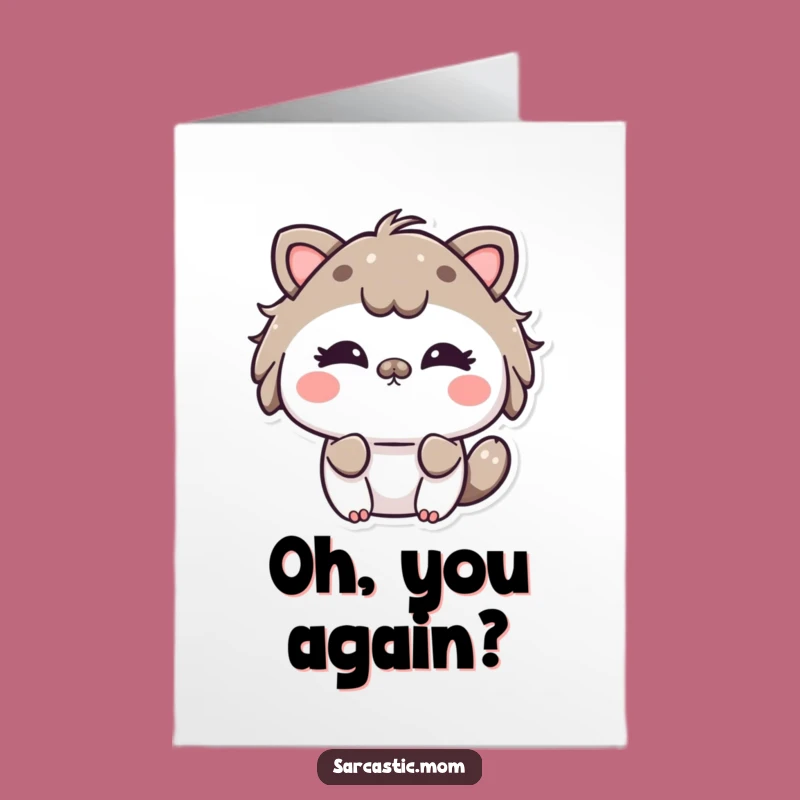 Free Printable Birthday Card: Playful Kawaii Mom, Funny Downloadable Gift