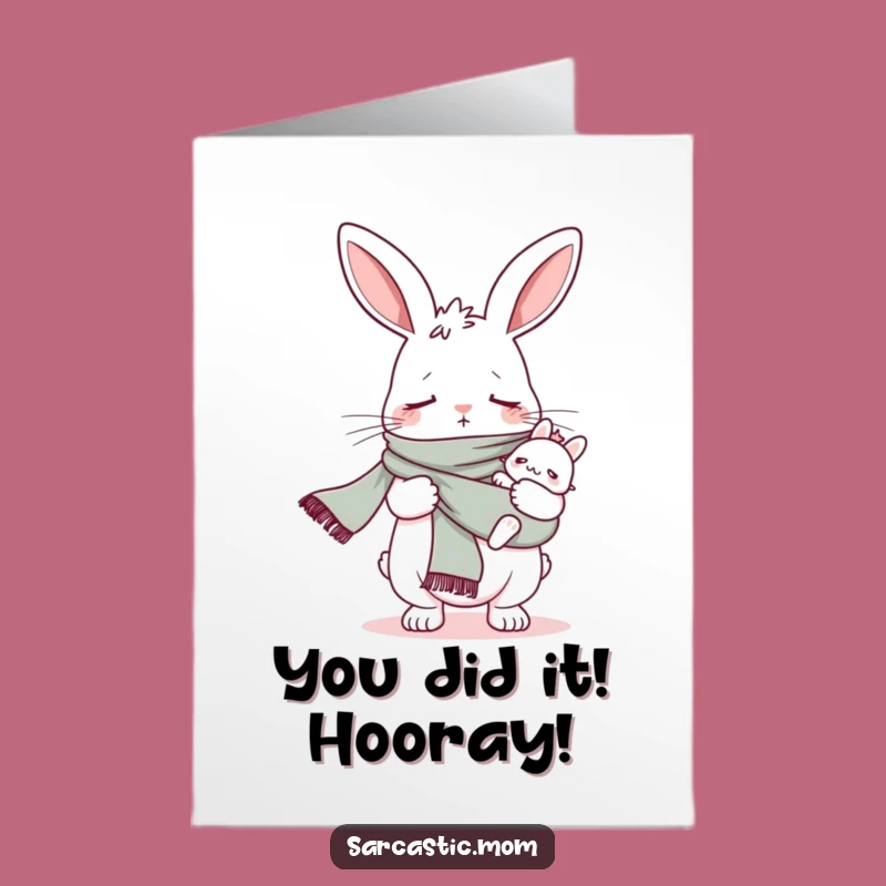 Free Printable Bunny Mom Card: Baby Sling Congrats, Funny New Parent Downloadable Gift