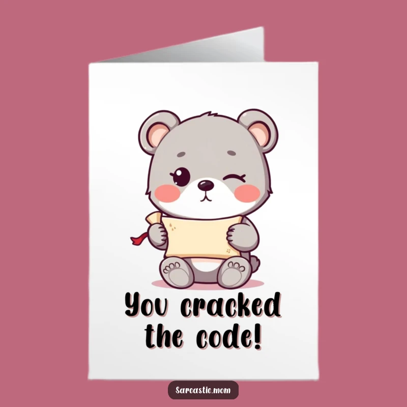 Congrats Free Printable Card - Winking Bear Secret Scroll, DIY Gift