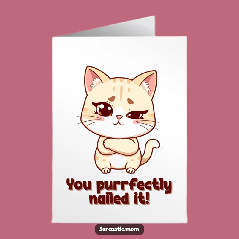 Free Printable Side-Eye Cat Mom Congratulations Card: Funny Mom Humor Downloadable