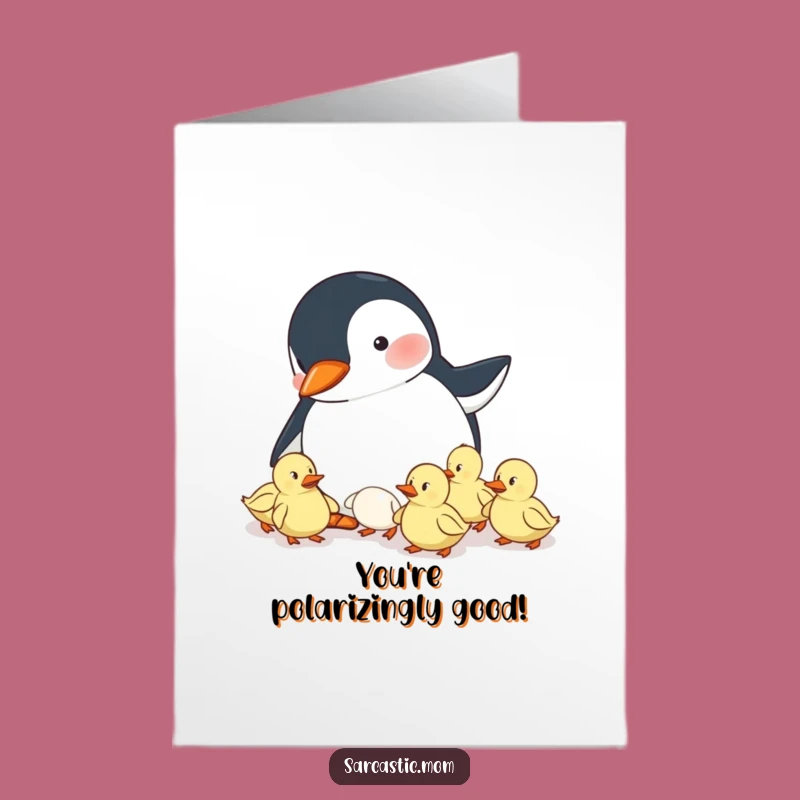 Free Printable Penguin Mom Card: Congratulations on New Arrivals
