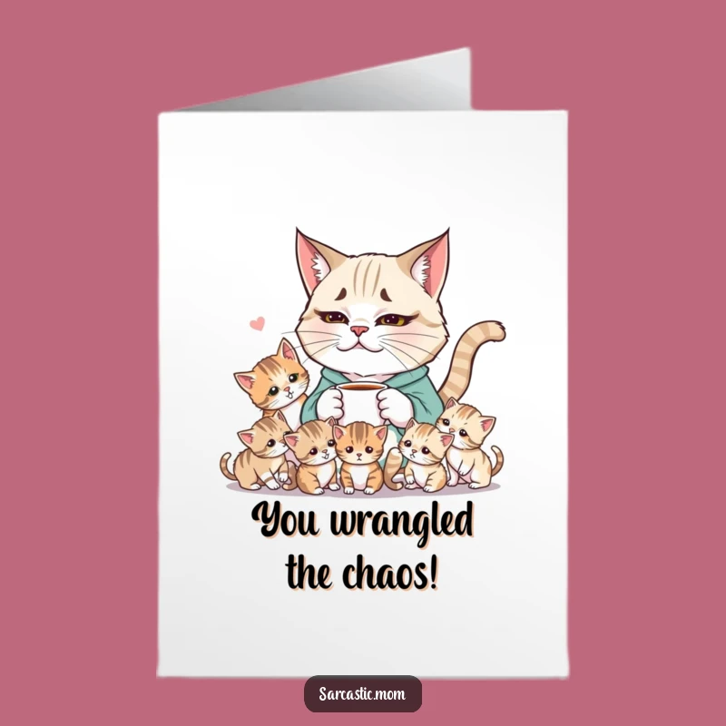 Free Printable Cat Congrats Card: Funny Mom Chaos Downloadable