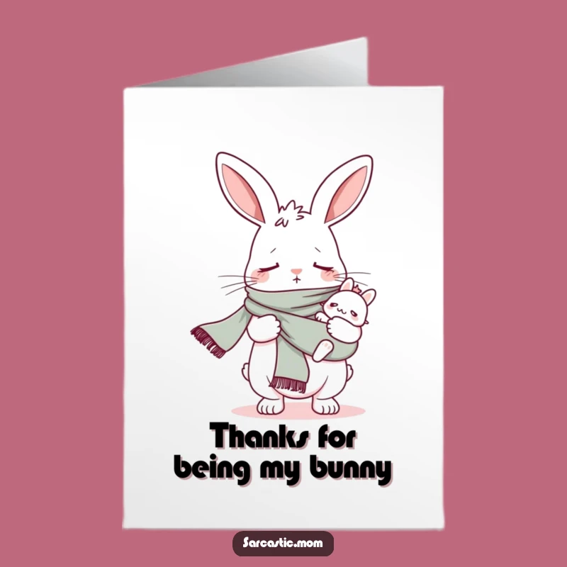 Free Printable Bunny Mom Card: Baby Sling Thanks, Funny Appreciation Downloadable Gift