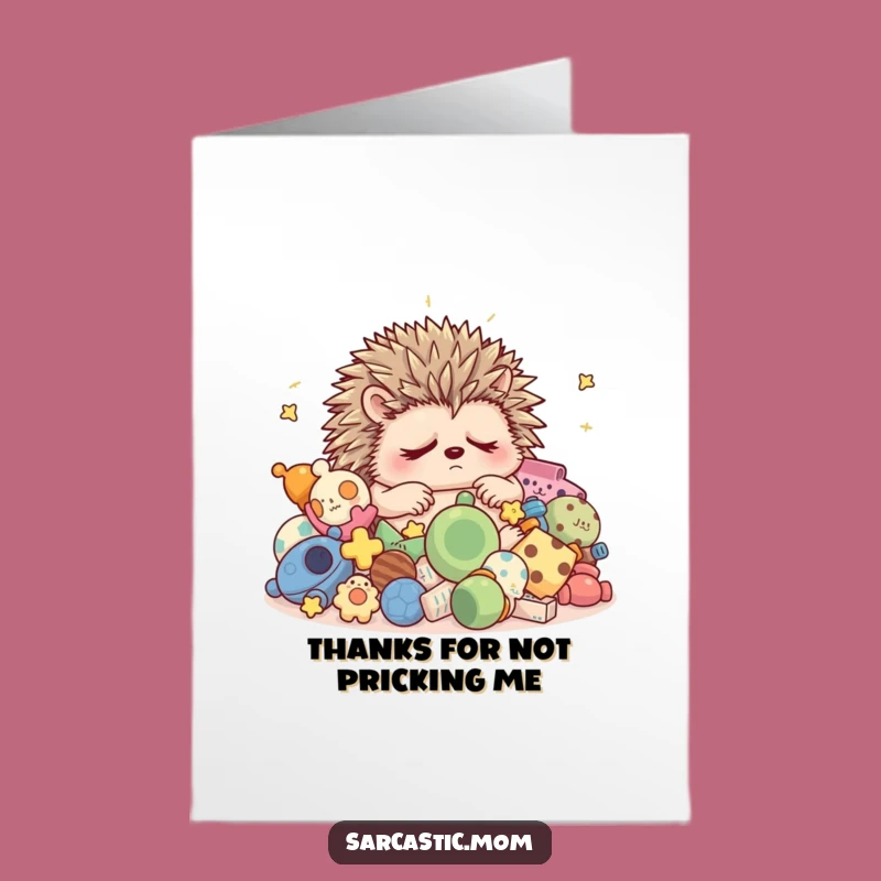 Free Printable Hedgehog Mom Card: Sleepy Thanks, Funny Appreciation Downloadable Gift