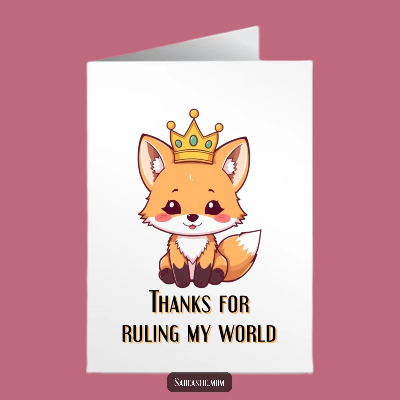Playful Fox Thank You Card: Free Printable Crown Slip - Grateful Downloadable Humor Gift