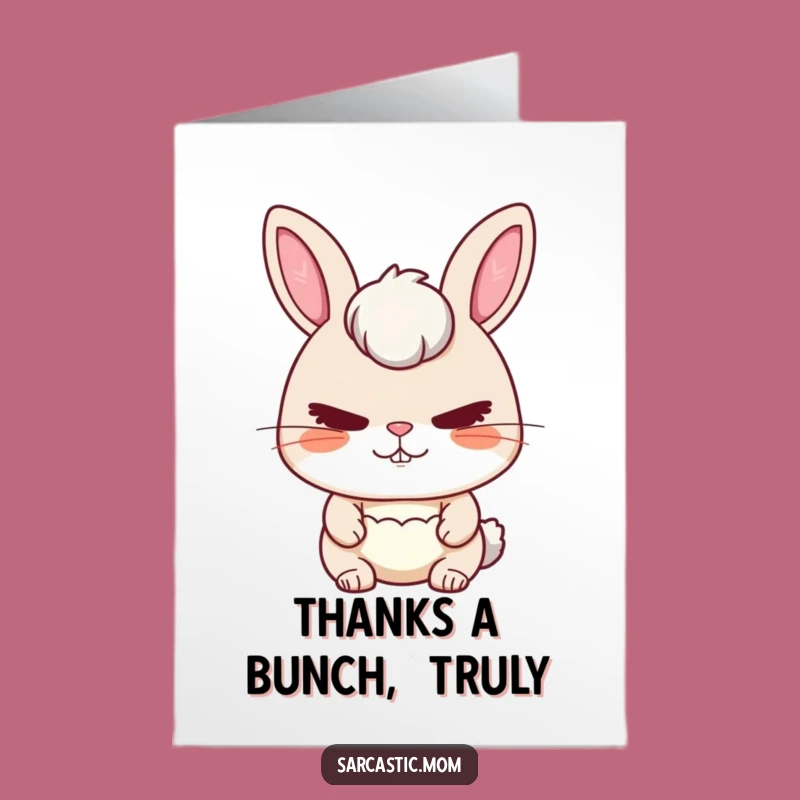 Free Printable Rabbit Mom Thank You Card - Stern Love Funny Downloadable Gift