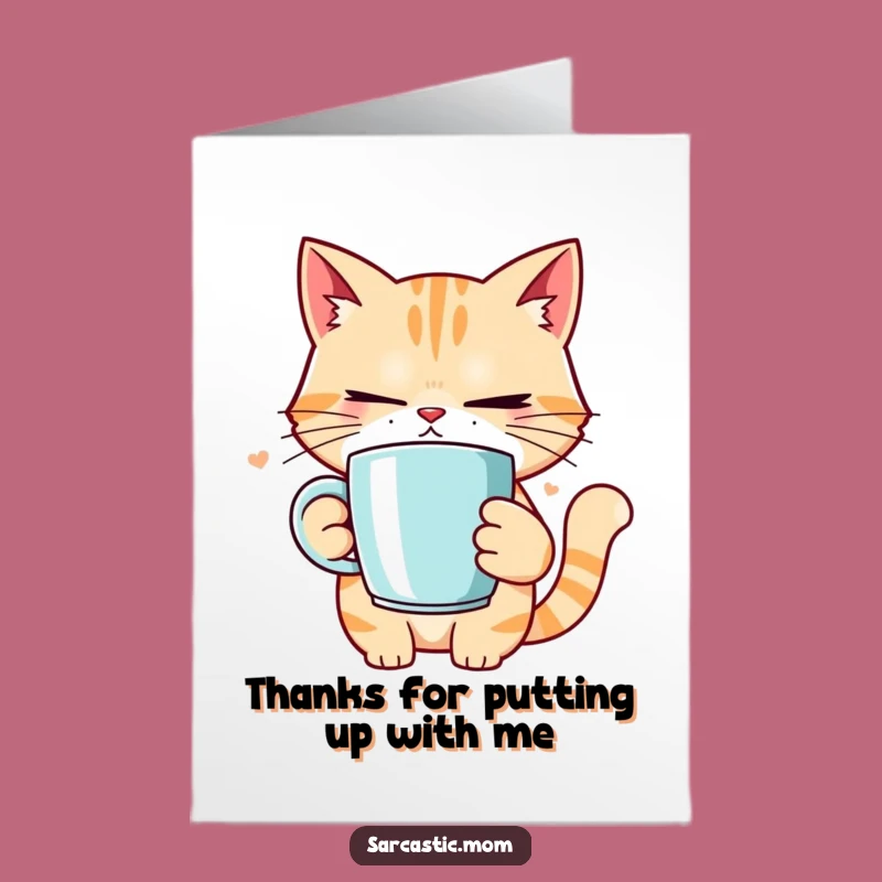 Free Printable Cat Mom Card: Eye Roll Thanks, Funny Appreciation Downloadable Gift