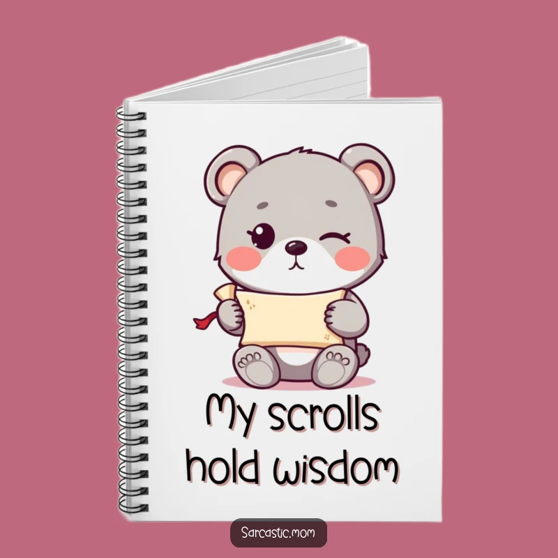 Funny Bear Cub Scroll Notebook - Winking Ideas, Perfect Journal Gift!