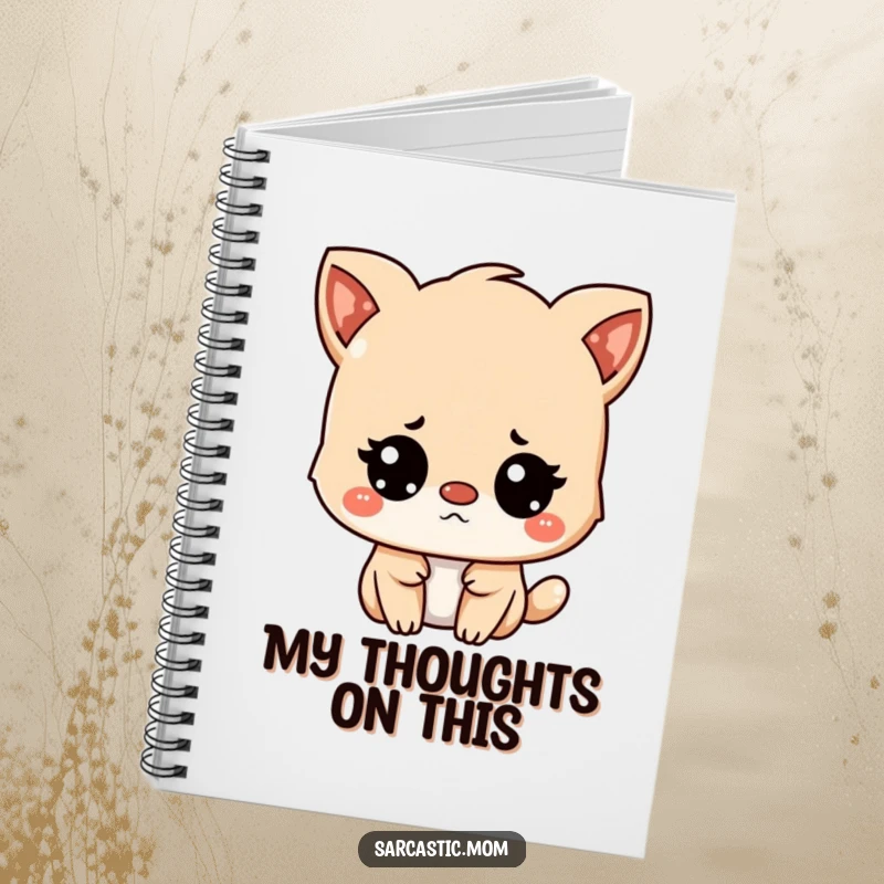 Funny Kawaii mother animal character looking unimpressed but amused, perfect for notes in a notebook.