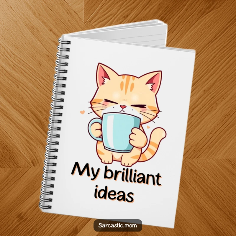 Funny cat mom rolling eyes notebook, for jotting notes, capturing a humorous look at mom's daily tasks.