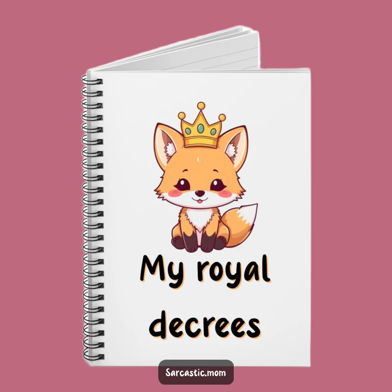 Funny Fox Cub Crown Notebook - Jot Down Royal Ideas