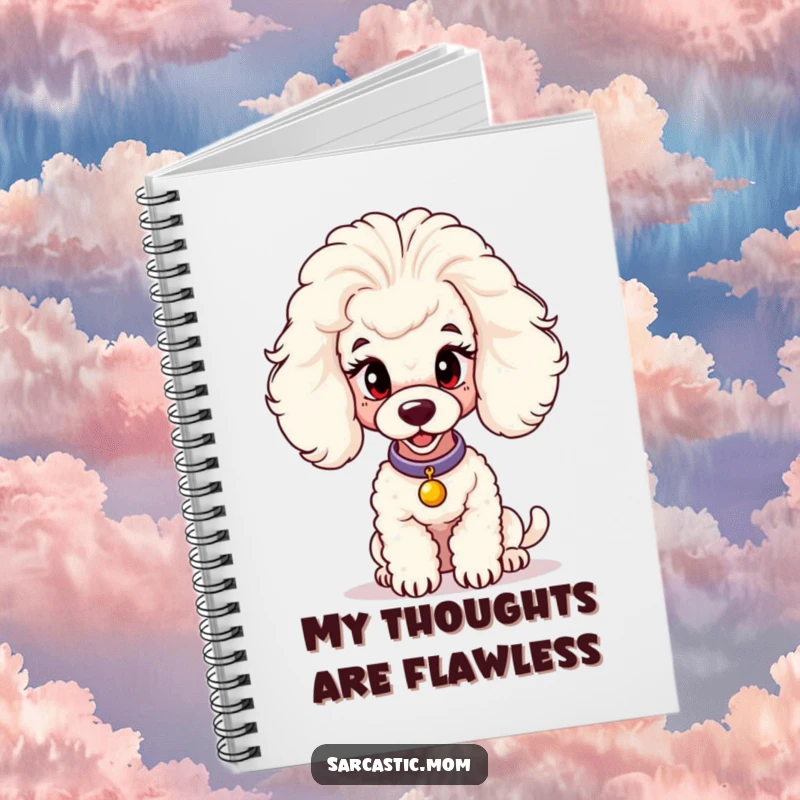 Funny notebook featuring a chic poodle mom, ideal for jotting down notes with a touch of sophisticated humor.