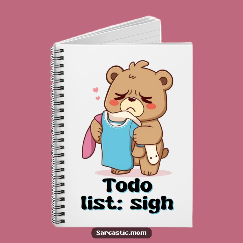 Funny Grumpy Bear Mom Notebook: Jot Down Your Laundry Day Sighs