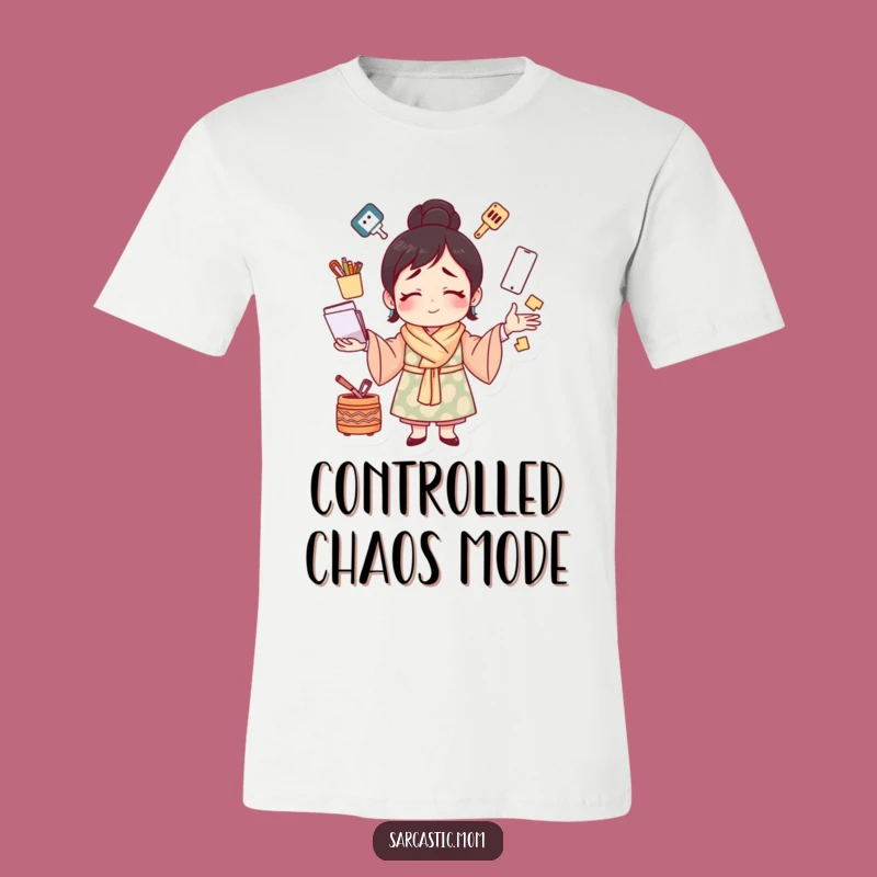 Funny Strained Smile Mom T-Shirt: Humorous Gift for Busy Mothers