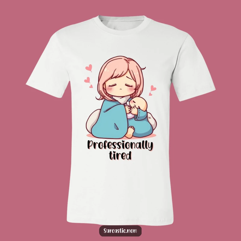 Funny Sarcastic Mom T-Shirt: Pretend Sleep Baby Tee, Hilarious Parent Uniform
