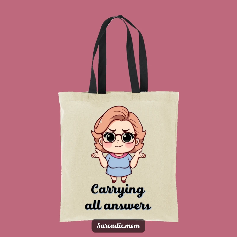 Funny Sarcastic Mom Tote Bag: Shrugging Smirk Carry-all, Hilarious Mother's Day Gift