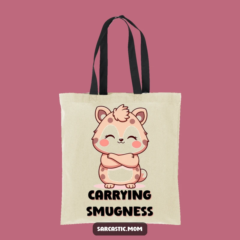 Funny Kawaii Mom Tote Bag: Crossed Arms Smirk - Carry Your Attitude Gift