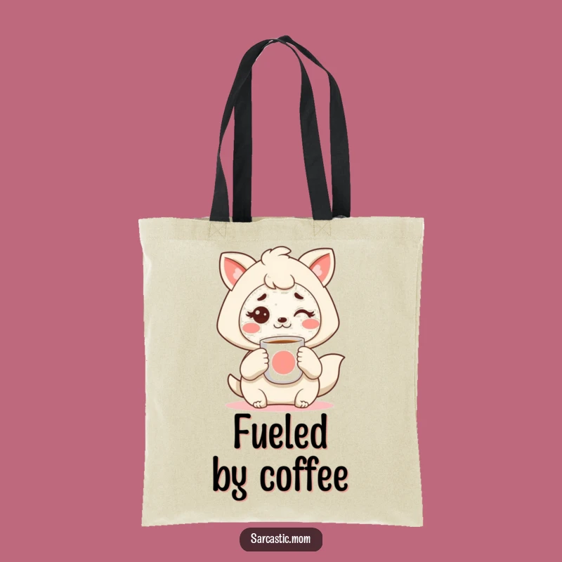 Funny Kawaii Mom Tote Bag: Coffee & Raised Eyebrow - Daily Essential Gift