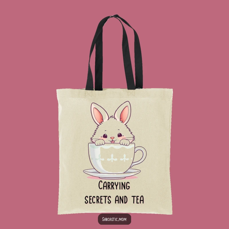 Funny Bunny Tea Tote Bag - Mischievous Style, Practical Gift!