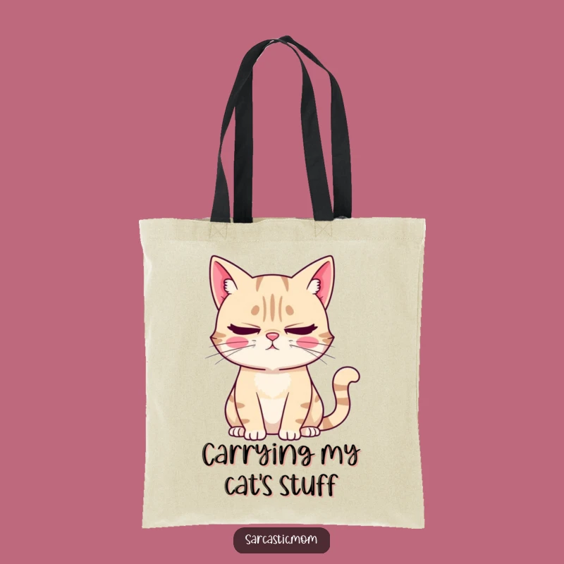 Funny Cat Mom Tote Bag: Sarcastic Kitty Mom Accessory, Eye-Roll