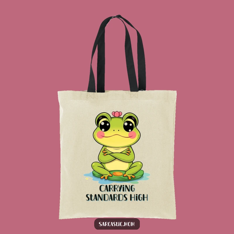 Funny Frog Mom Tote Bag: Carry Your Standards!