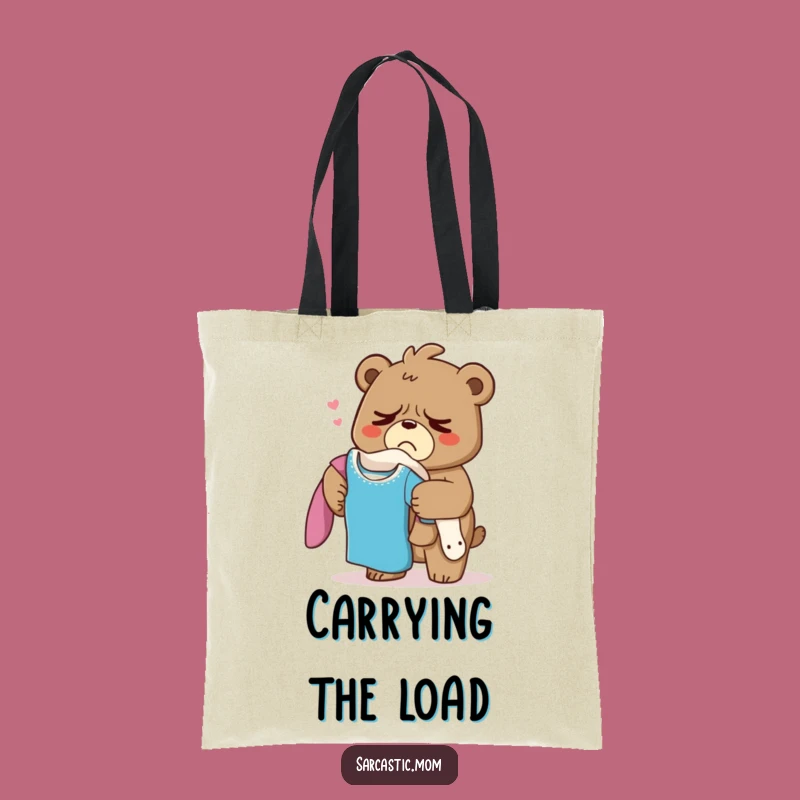 Funny Grumpy Bear Mom Tote Bag: Carry Your Laundry (and Your Sighs)