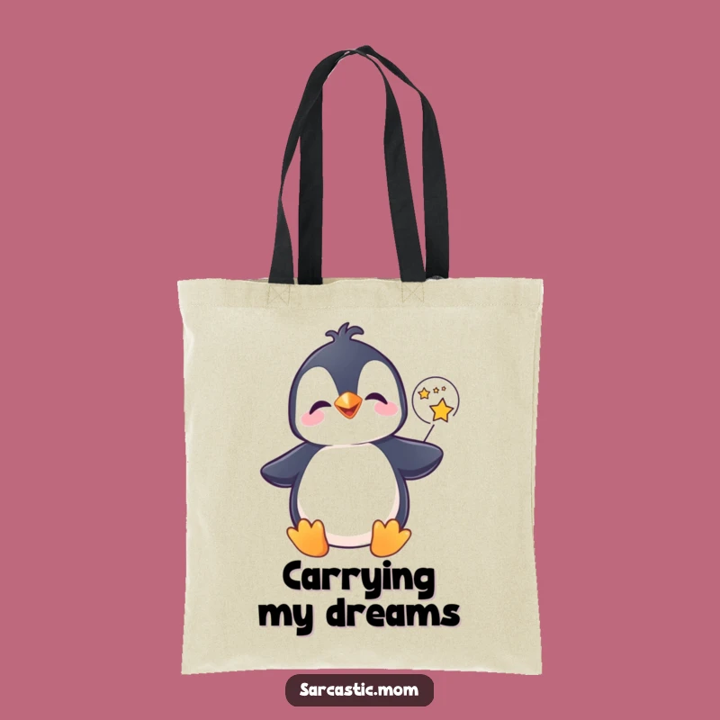 Funny Penguin Star Tote Bag - Carry Your Magical Thoughts