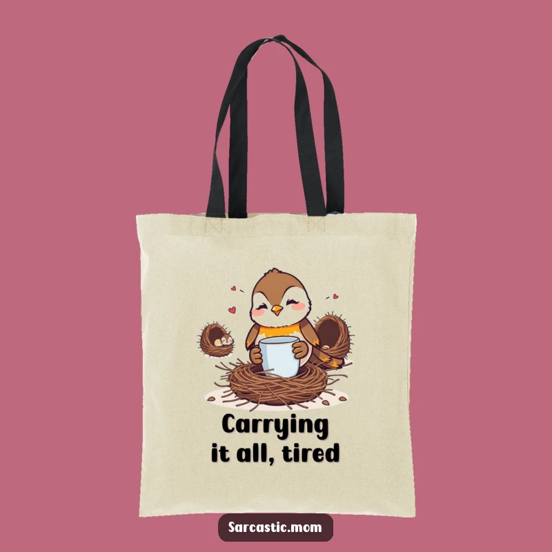 Funny Robin Mom Tote Bag: Carry Your Coffee & Patience!